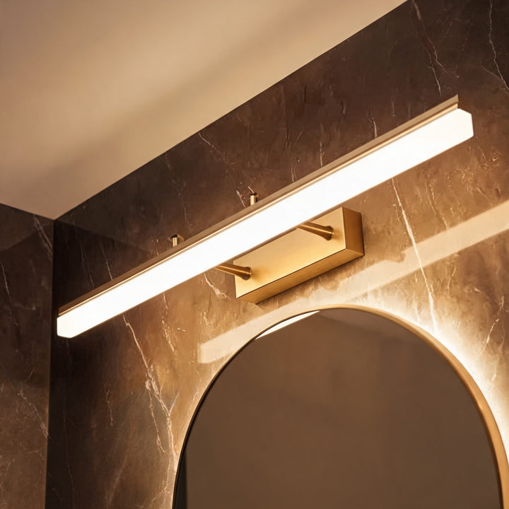 Gold Vanity Light Bar Adjustable Wall Mounted Stainless Steel Acrylic LED with 3 Color Temperatures