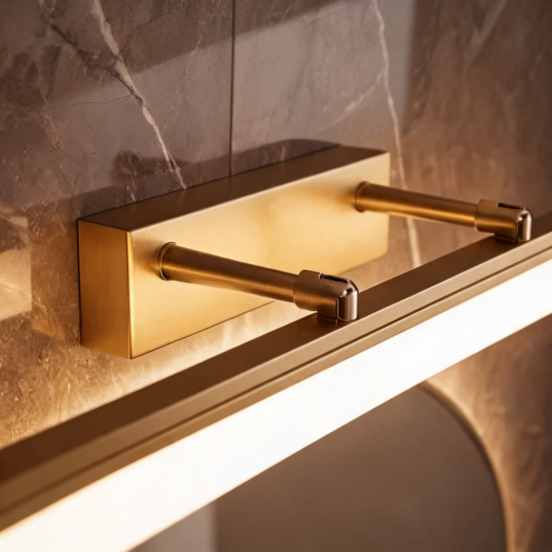 Gold Vanity Light Bar Adjustable Wall Mounted Stainless Steel Acrylic LED with 3 Color Temperatures