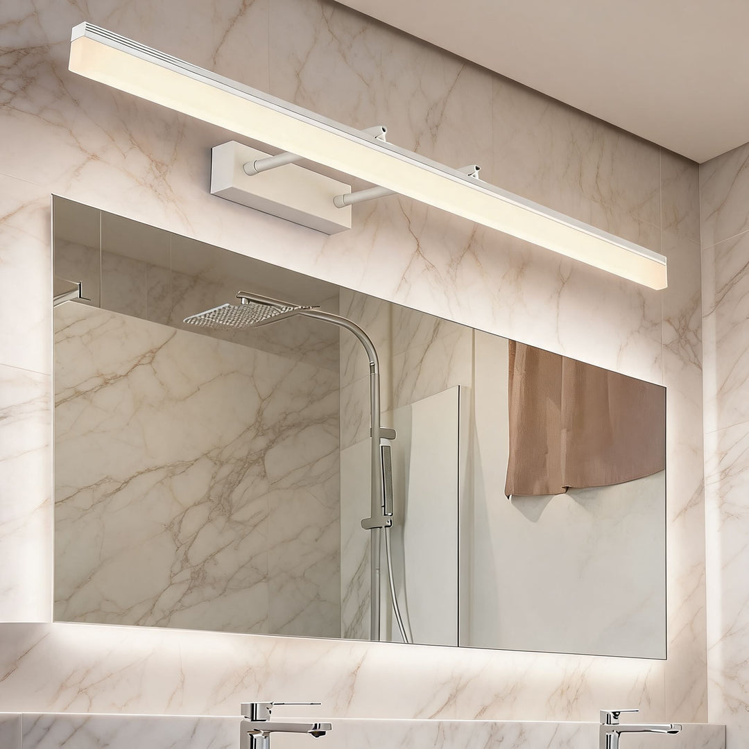 Gold Vanity Light Bar Adjustable Wall Mounted Stainless Steel Acrylic LED with 3 Color Temperatures
