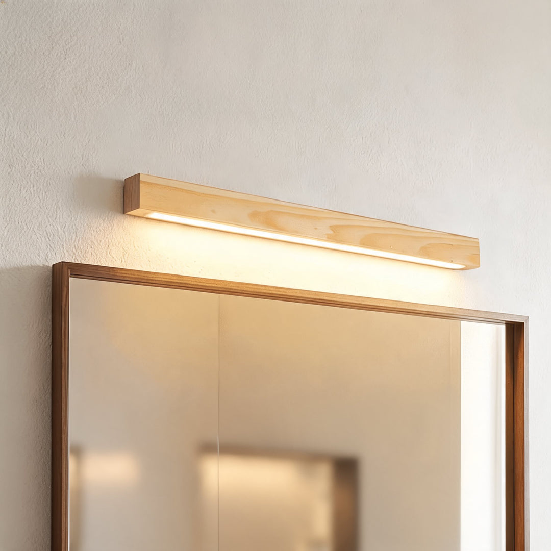 Modern Linear Wall Light Wood Flush Mount LED Fixture with Dimmable Functionality