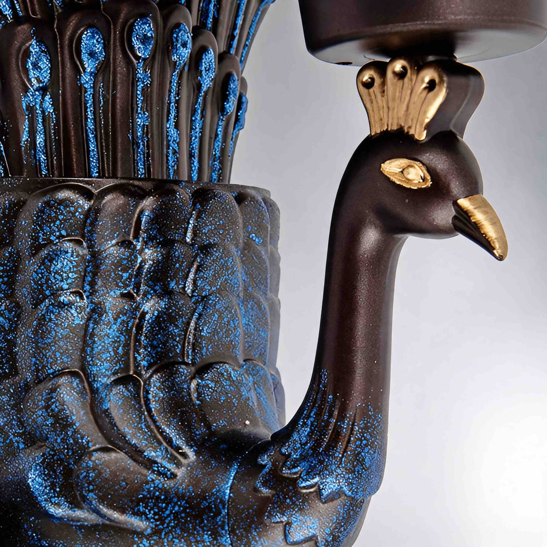 Vintage Peacock Wall Light Die-Cast Aluminum Outdoor Fixture E26 Compatible IP55 Rated