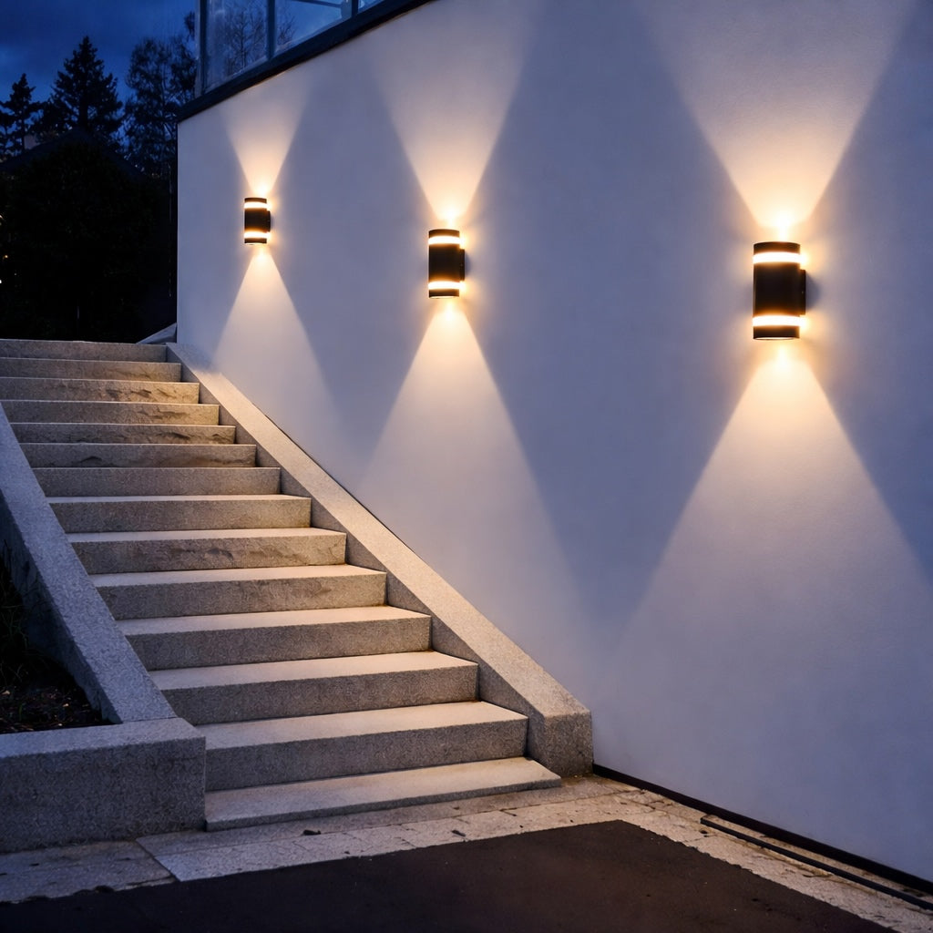 Contemporary Wall Light Outdoor Sconce Aluminum Waterproof LED Adjustable Warm White Cool White