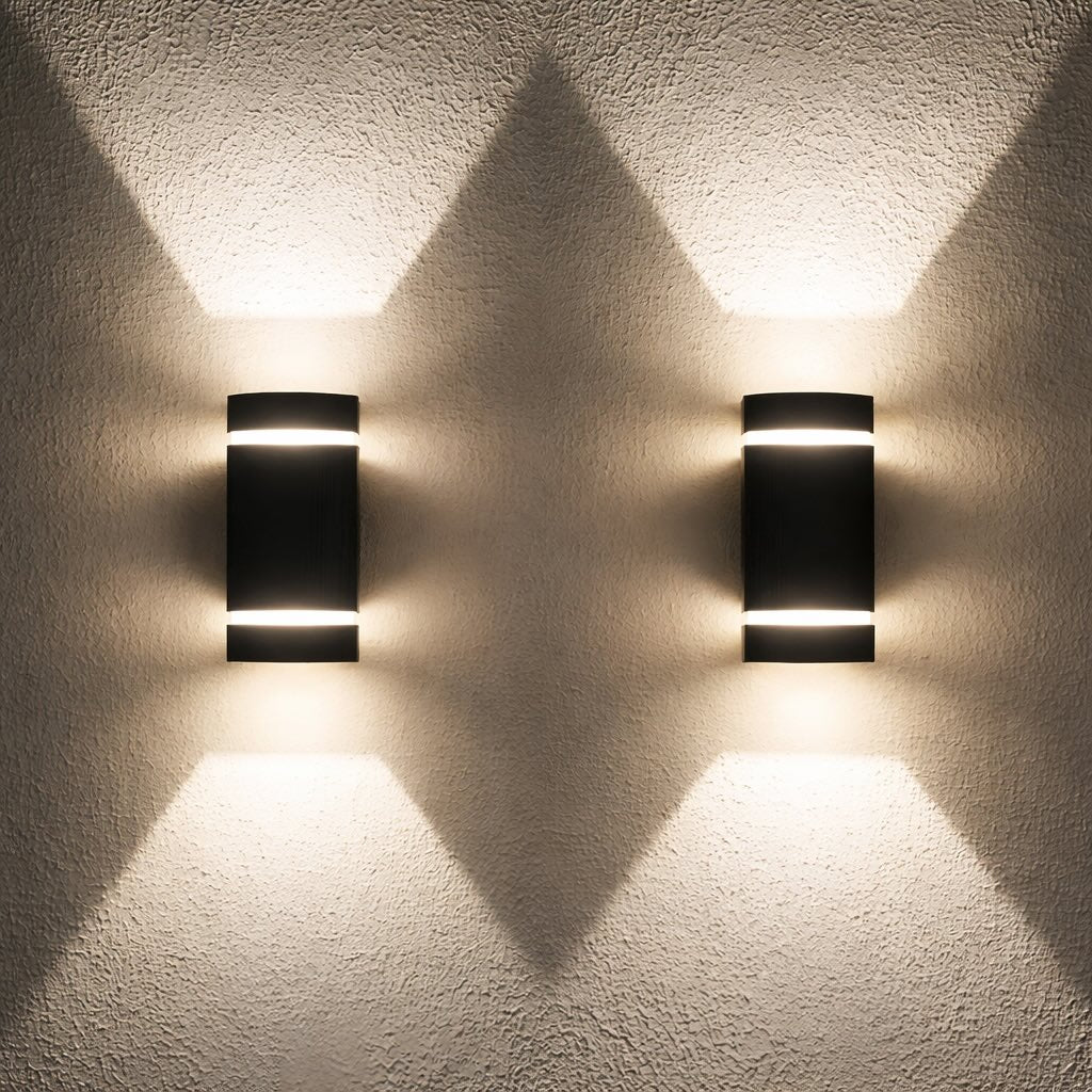 Contemporary Wall Light Outdoor Sconce Aluminum Waterproof LED Adjustable Warm White Cool White