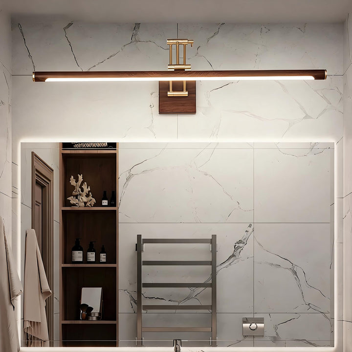 Modern Walnut Color Adjustable Wall Light Metal LED Fixture for Indoor Use