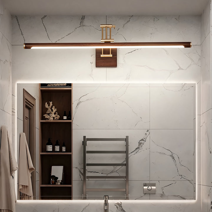 Modern Walnut Color Adjustable Wall Light Metal LED Fixture for Indoor Use