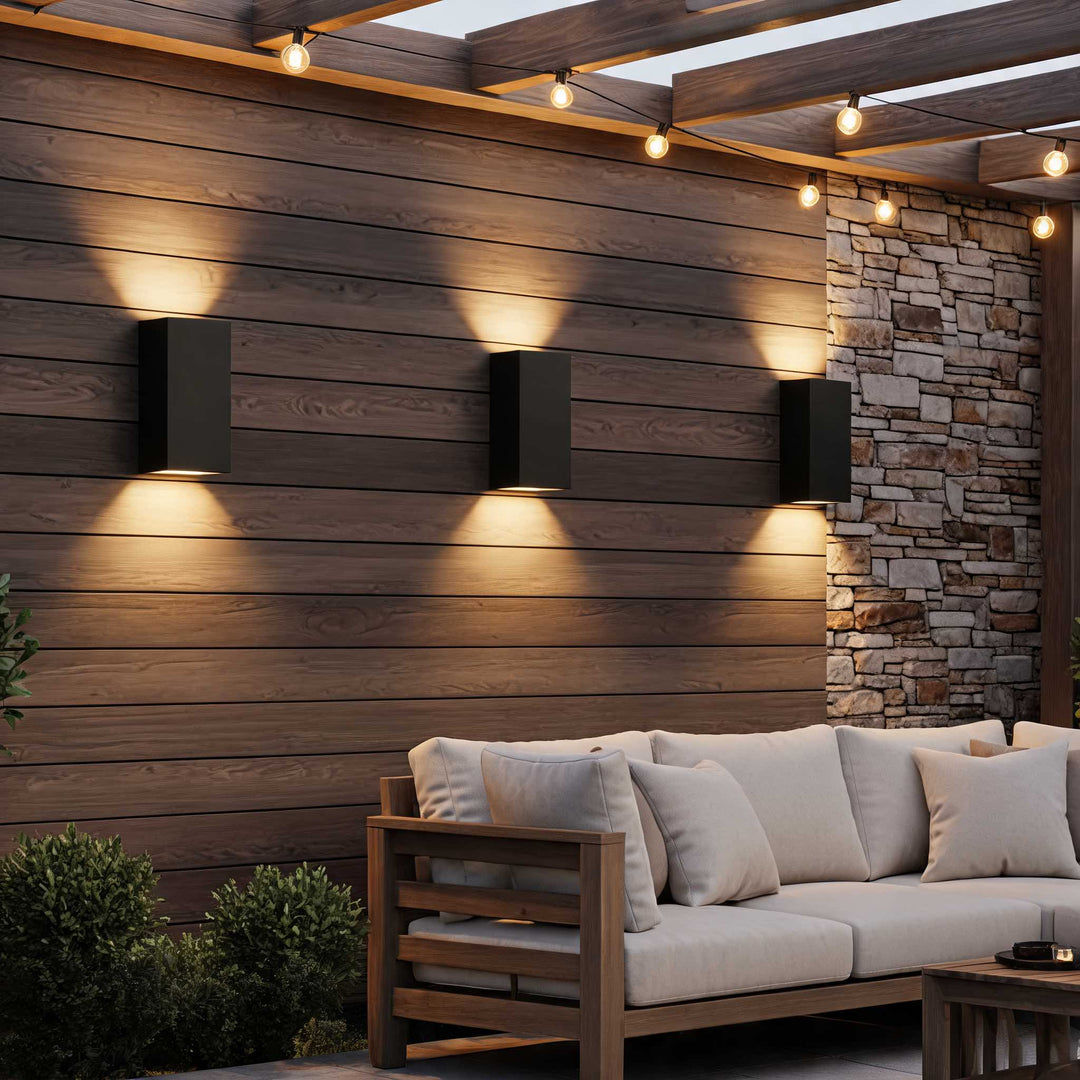 Minimalist Outdoor Wall Light Up Down Fixture Die-Cast Aluminum 3000K LED Waterproof