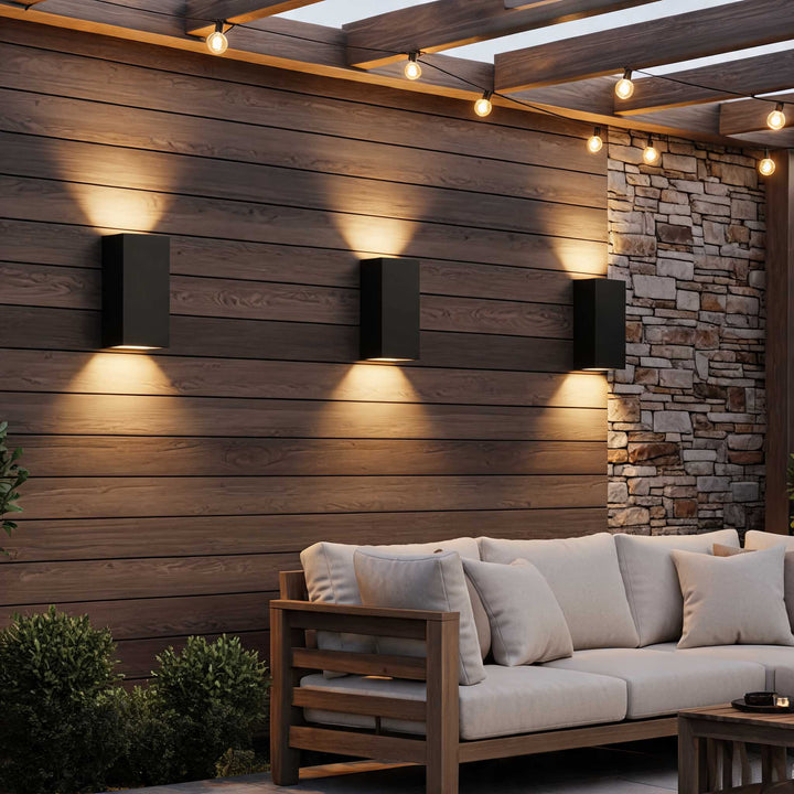 Minimalist Outdoor Wall Light Up Down Fixture Die-Cast Aluminum 3000K LED Waterproof