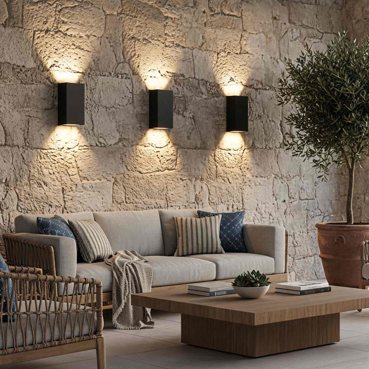 Minimalist Outdoor Wall Light Up Down Fixture Die-Cast Aluminum 3000K LED Waterproof