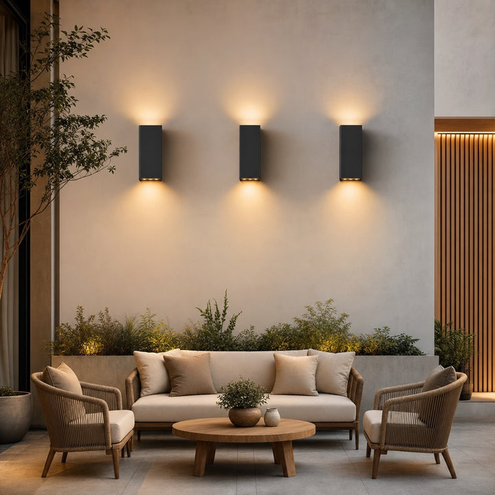 Minimalist Outdoor Wall Light Up Down Fixture Die-Cast Aluminum 3000K LED Waterproof