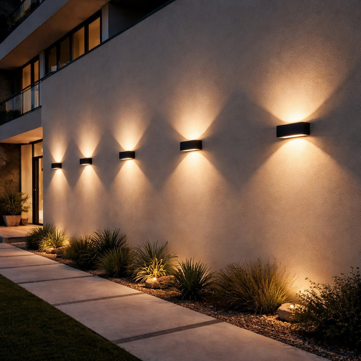 Modern Wall Light LED Outdoor Accent Fixture Aluminum Waterproof Hardwired Cool White Warm White