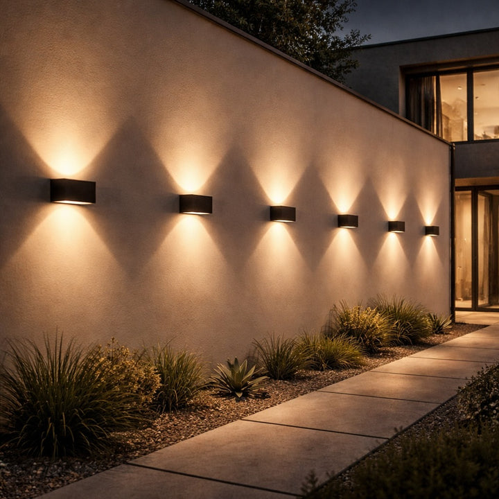 Modern Wall Light LED Outdoor Accent Fixture Aluminum Waterproof Hardwired Cool White Warm White