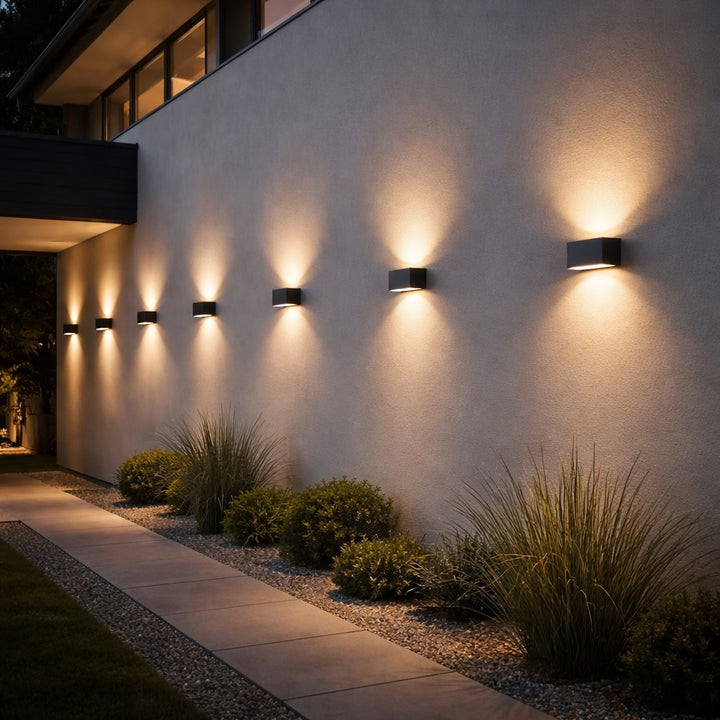Modern Wall Light LED Outdoor Accent Fixture Aluminum Waterproof Hardwired Cool White Warm White