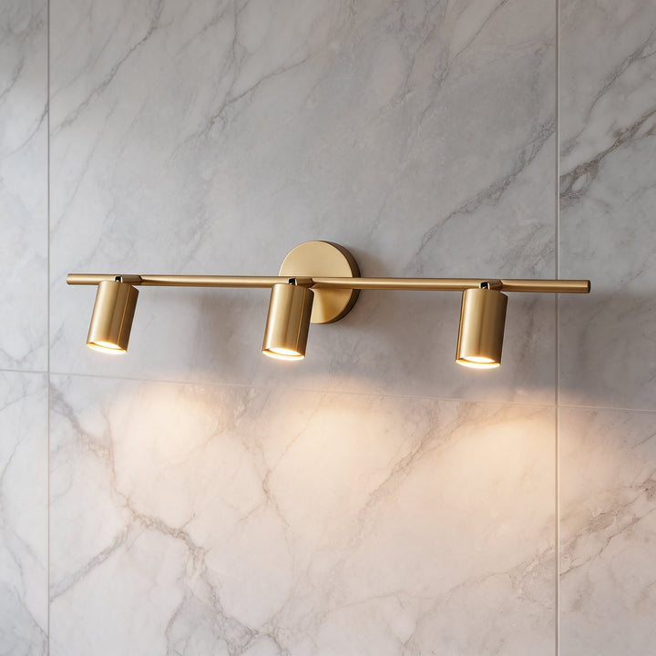 Modern Rotatable Spotlight Wall Light Adjustable Brass Sconce with 350° Head Rotation