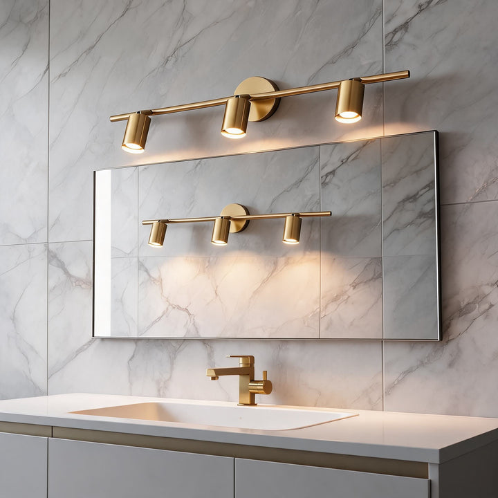 Modern Rotatable Spotlight Wall Light Adjustable Brass Sconce with 350° Head Rotation