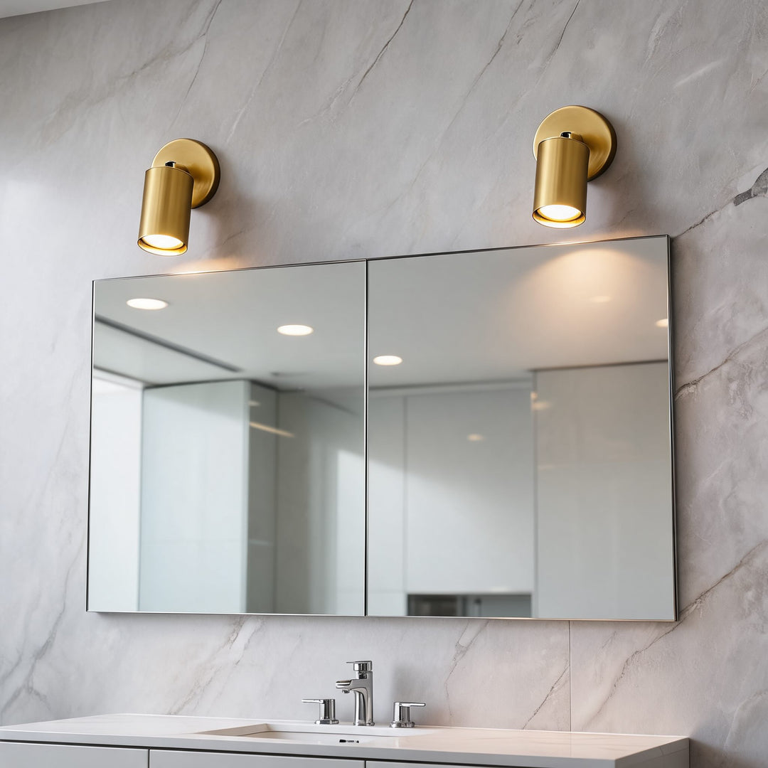 Modern Rotatable Spotlight Wall Light Adjustable Brass Sconce with 350° Head Rotation