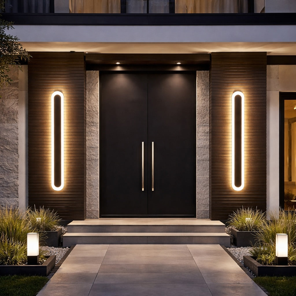 Modern LED Wall Light Outdoor Fixture Waterproof Wrought Iron Adjustable Brightness