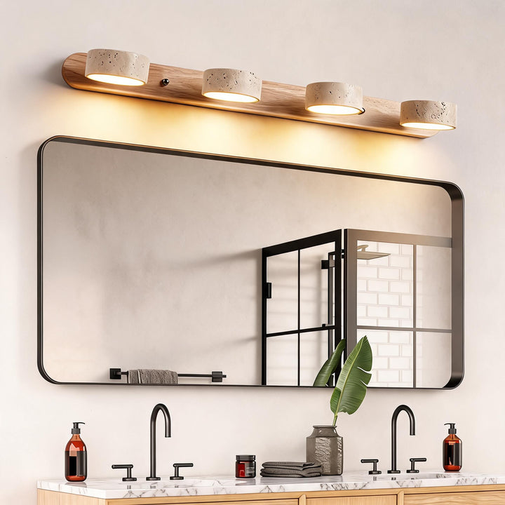 Rustic Wall Light Bathroom Vanity Fixture Wood LED Hardwired 110V-120V Simple Design
