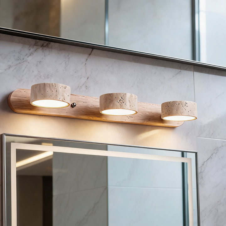 Rustic Wall Light Bathroom Vanity Fixture Wood LED Hardwired 110V-120V Simple Design