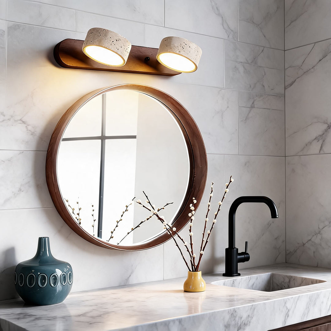 Rustic Wall Light Bathroom Vanity Fixture Wood LED Hardwired 110V-120V Simple Design