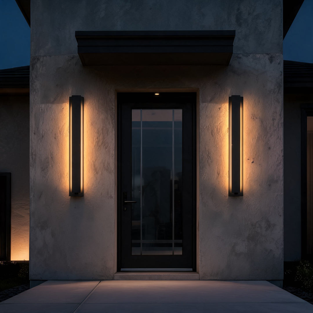Modern Linear Wall Light LED Outdoor Fixture Stainless Steel Dimmable 3000K IP65 Waterproof