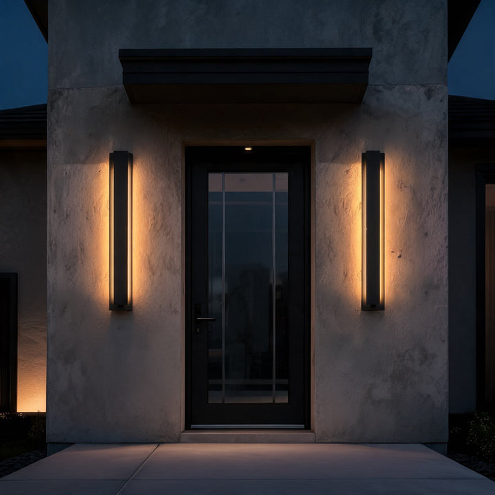Modern Linear Wall Light LED Outdoor Fixture Stainless Steel Dimmable 3000K IP65 Waterproof