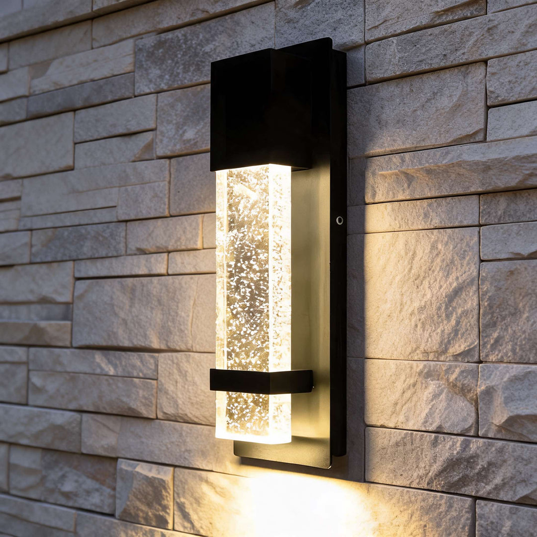 Modern Outdoor Wall Light Wall Mounted Aluminum Dusk to Dawn Sensor Bubble Glass 11W IP65