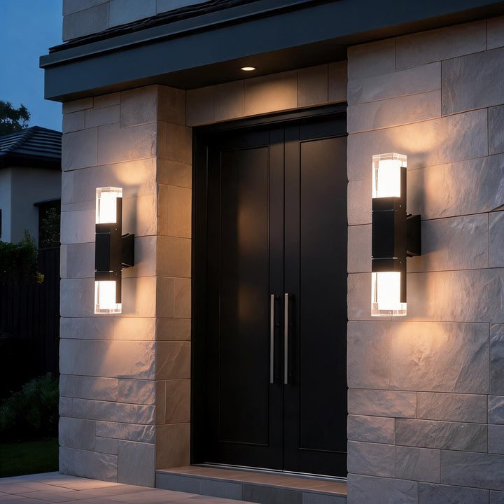 Modern Wall Light LED Aluminum Outdoor Fixture Waterproof Dimmable Soft Glow 3000K