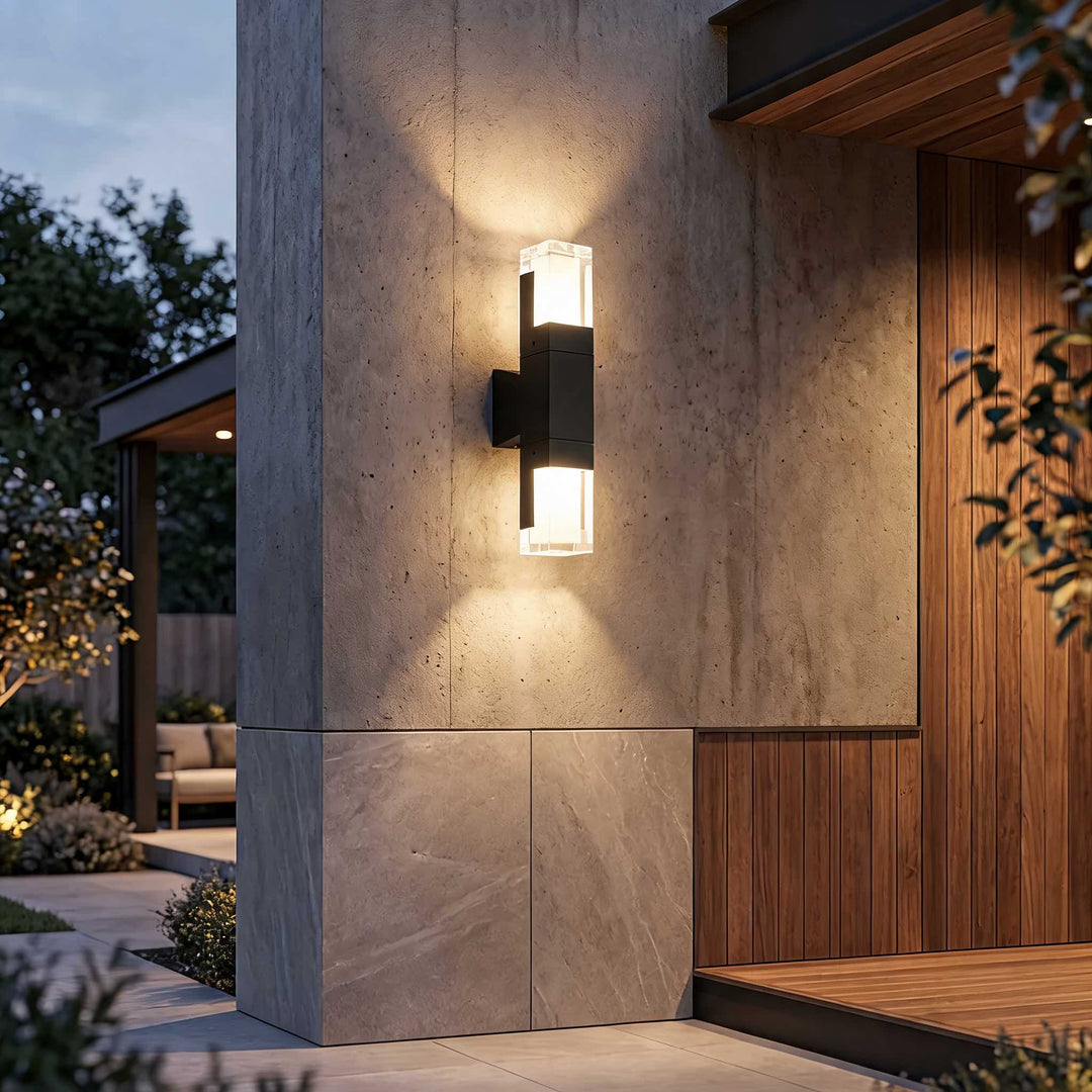 Modern Wall Light LED Aluminum Outdoor Fixture Waterproof Dimmable Soft Glow 3000K