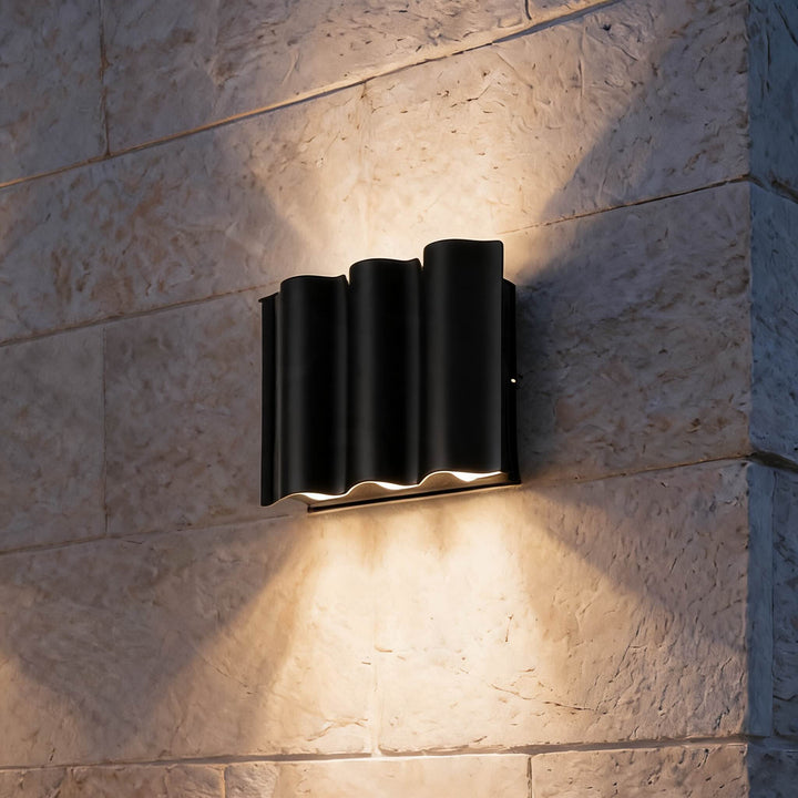 Modern Outdoor Wall Light Up Down Fixture Die-Cast Aluminum LED Clear Glass Shade IP65
