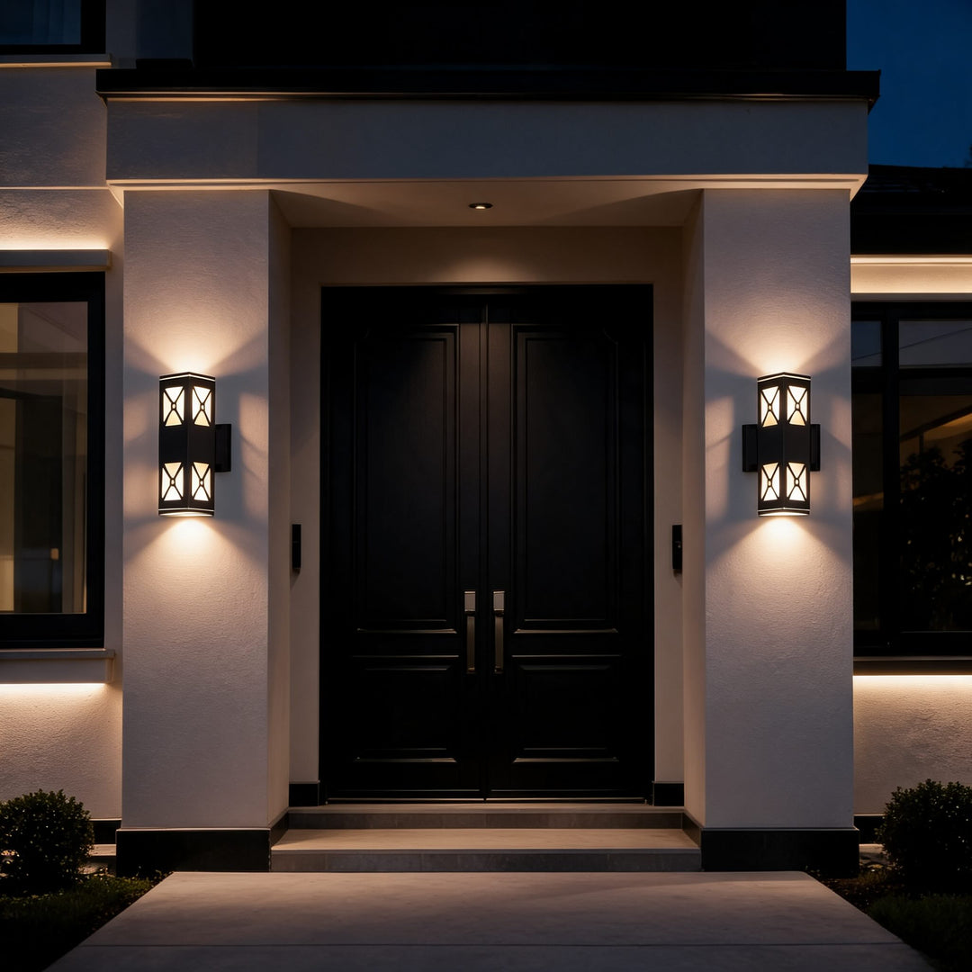 Modern Dual Head Outdoor Wall Light Waterproof Aluminum LED Energy Saving 360-Degree Illumination