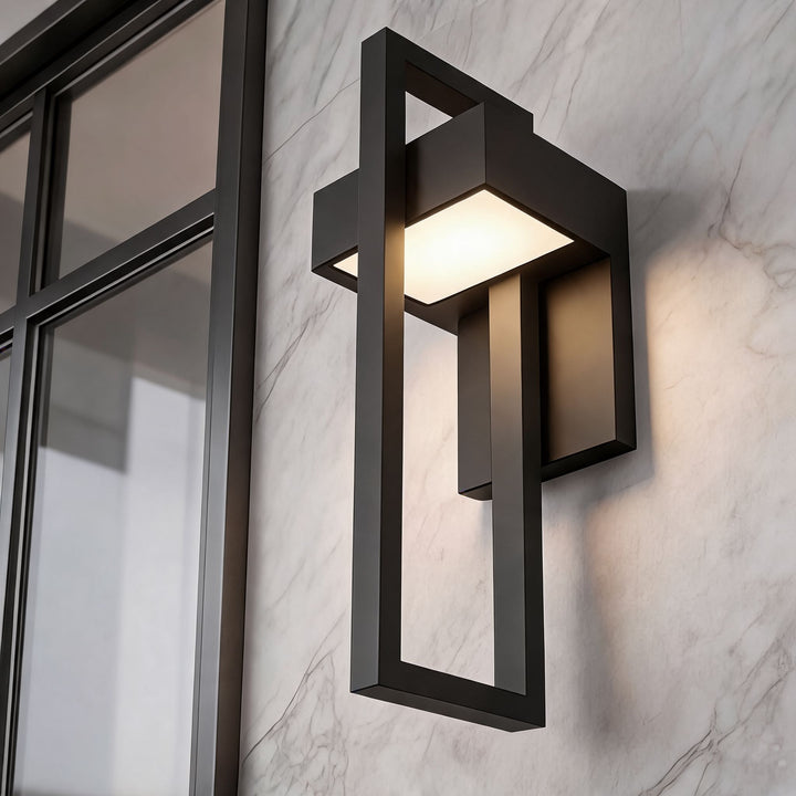 Modern Wall Light Waterproof Stainless Steel Outdoor Fixture with Acrylic Shade IP65 Rated