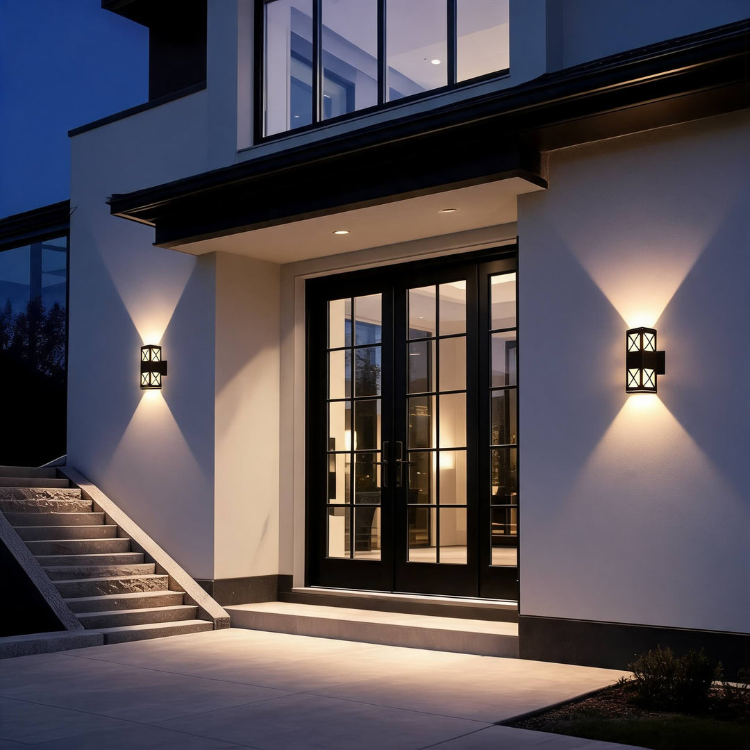 Modern Dual Head Outdoor Wall Light Waterproof Aluminum LED Energy Saving 360-Degree Illumination