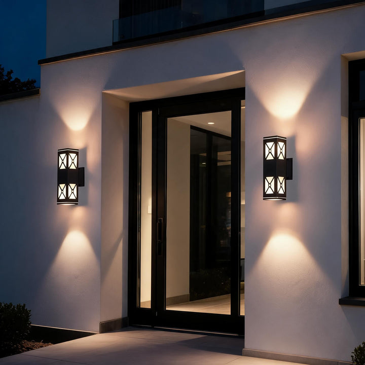 Modern Dual Head Outdoor Wall Light Waterproof Aluminum LED Energy Saving 360-Degree Illumination