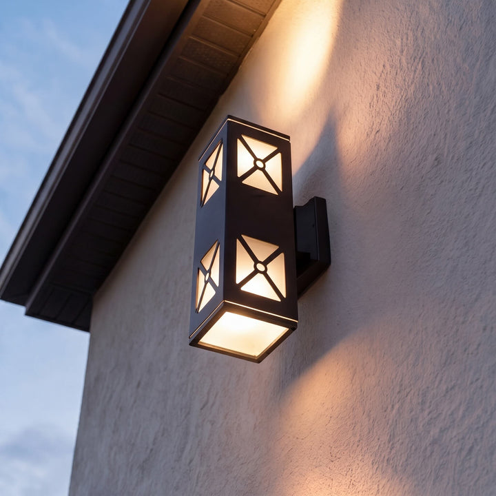 Modern Dual Head Outdoor Wall Light Waterproof Aluminum LED Energy Saving 360-Degree Illumination