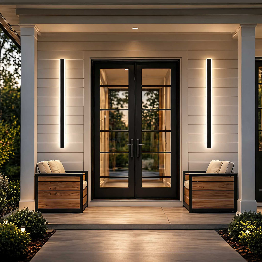 Modern Outdoor LED Wall Light Dimmable Waterproof Aluminum Strip Sconce Adjustable Size