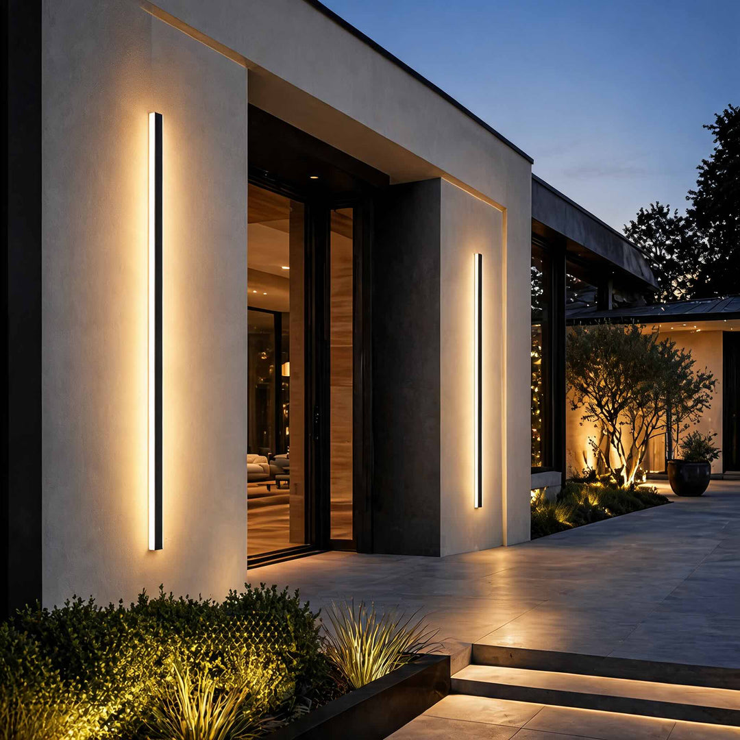 Modern Outdoor LED Wall Light Dimmable Waterproof Aluminum Strip Sconce Adjustable Size