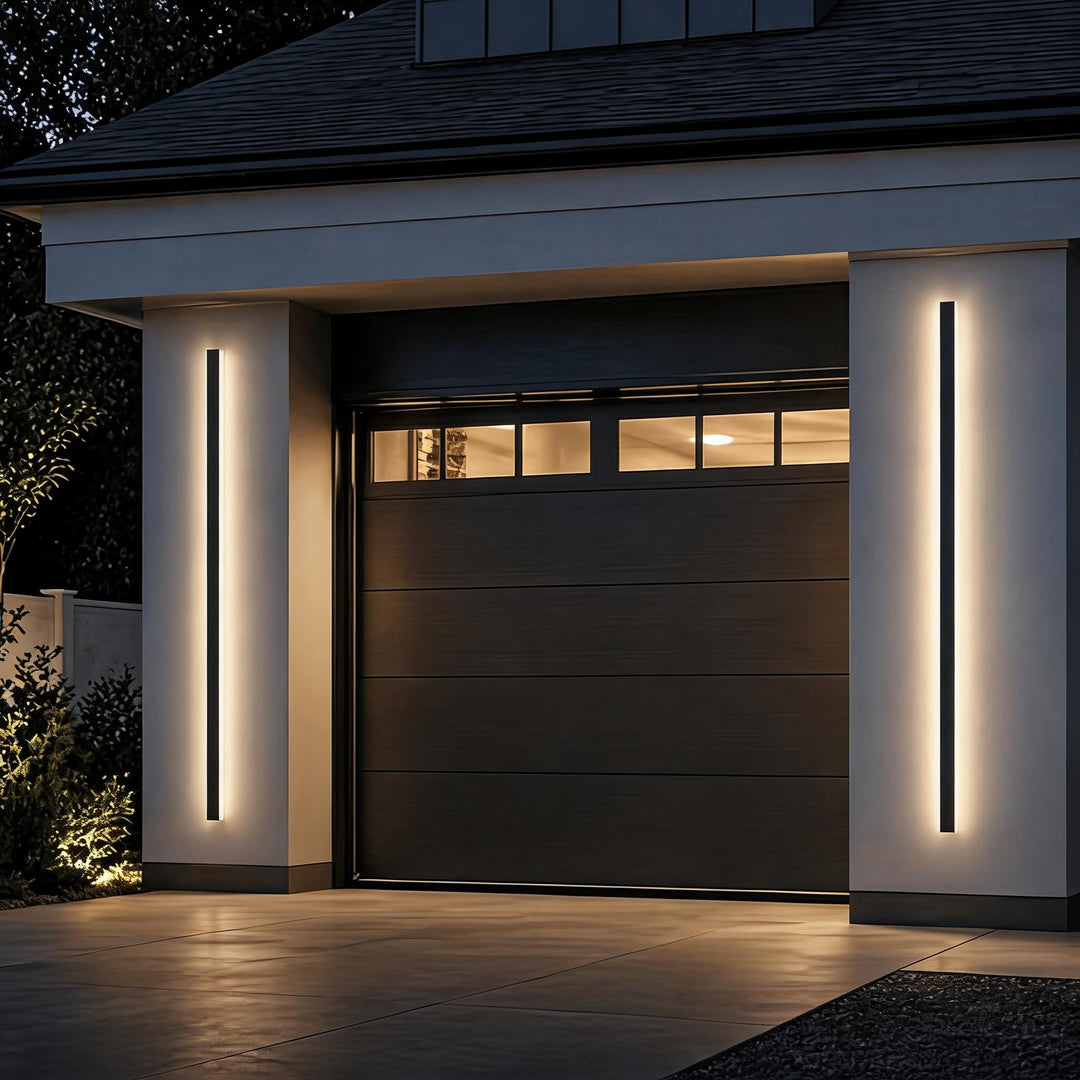 Modern Outdoor LED Wall Light Dimmable Waterproof Aluminum Strip Sconce Adjustable Size