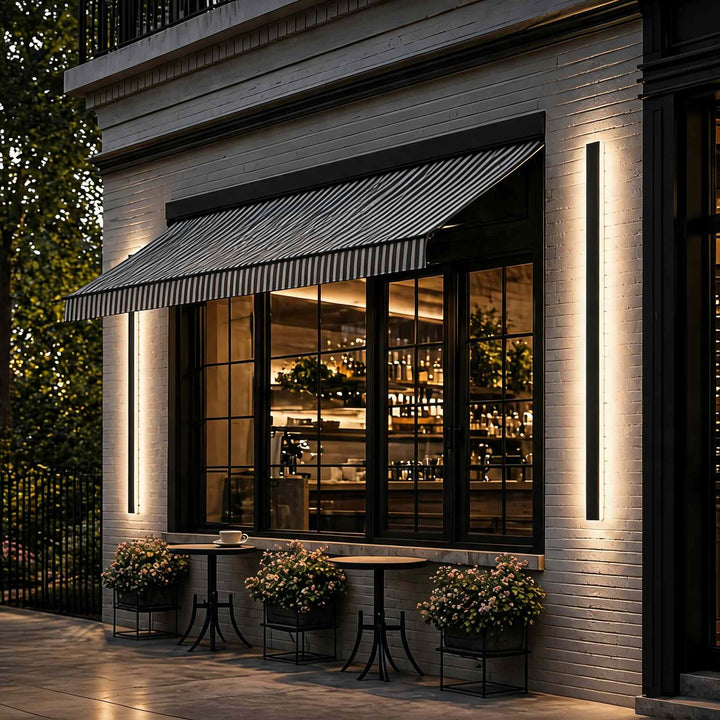 Modern Outdoor LED Wall Light Dimmable Waterproof Aluminum Strip Sconce Adjustable Size
