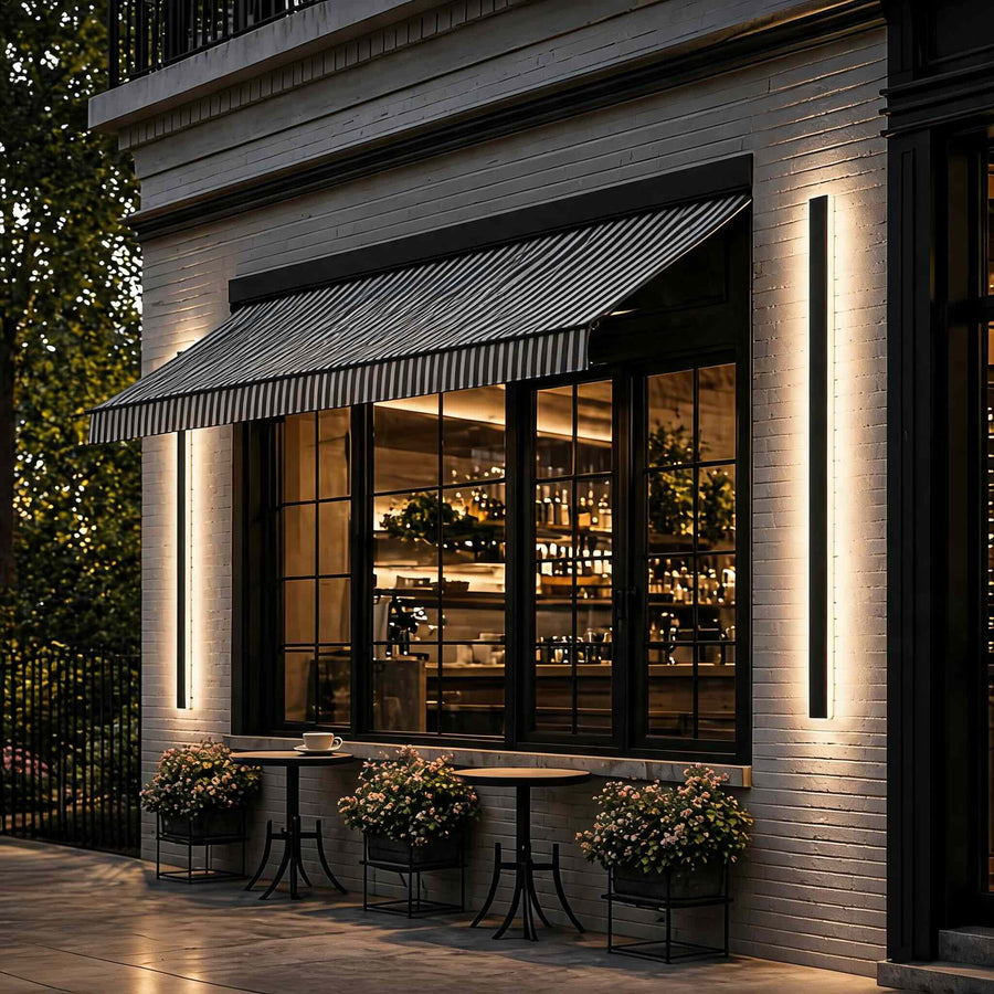 Modern Outdoor LED Wall Light Dimmable Waterproof Aluminum Strip Sconce Adjustable Size in the storefront