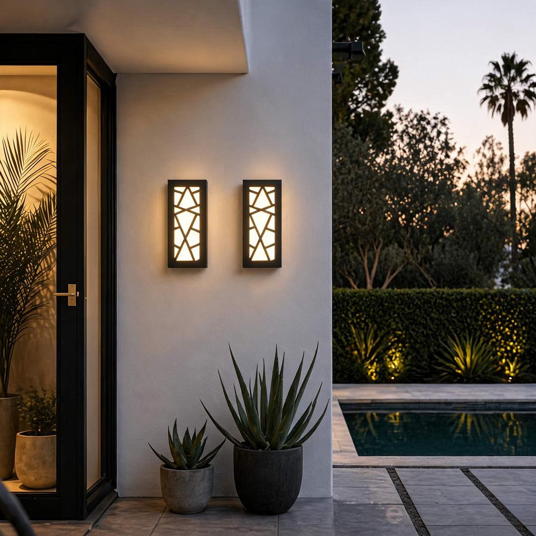 Modern Outdoor LED Wall Light Waterproof Fixture Anti-Rust Metal Design for Gardens Patios Garages