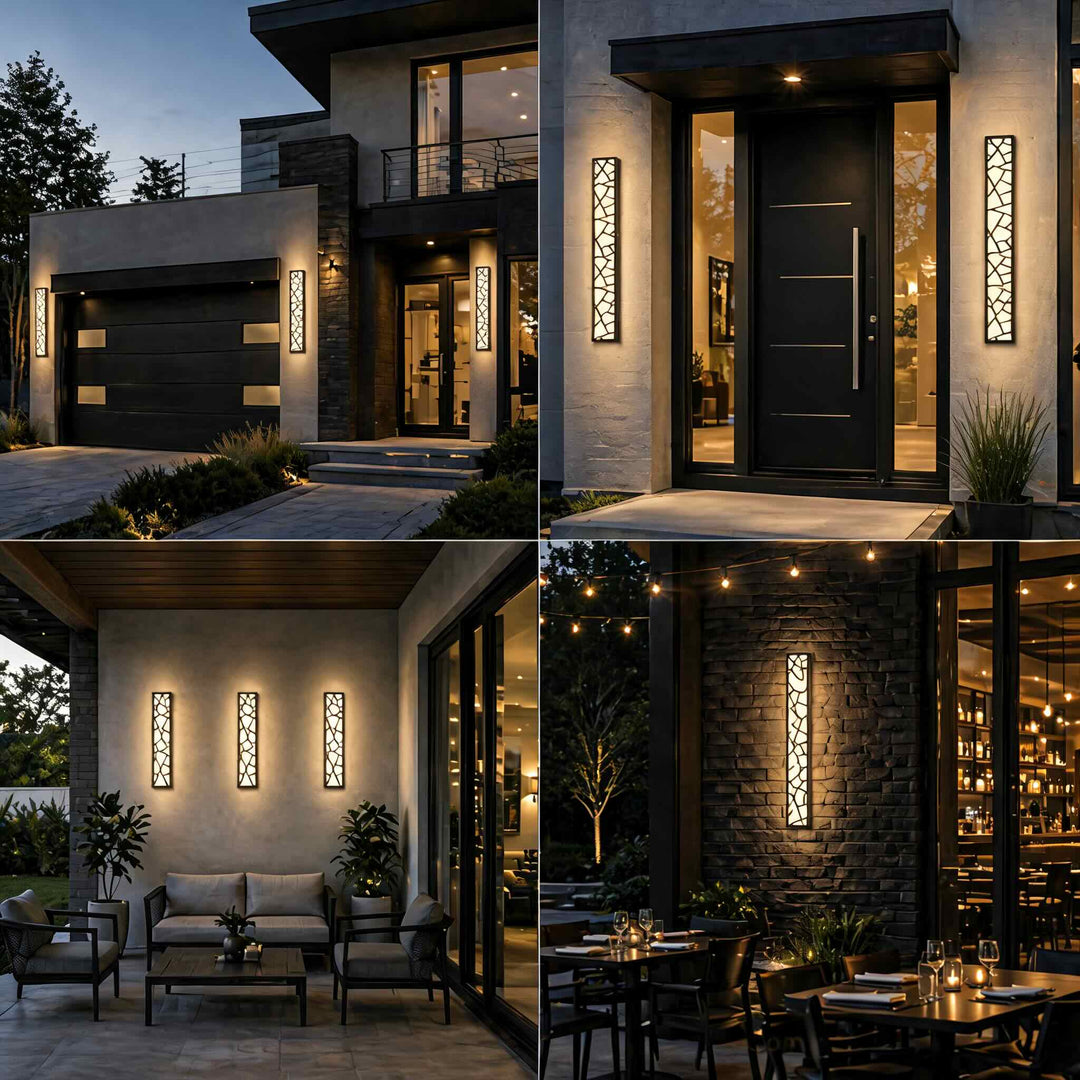 Modern Outdoor LED Wall Light Waterproof Fixture Anti-Rust Metal Design for Gardens Patios Garages