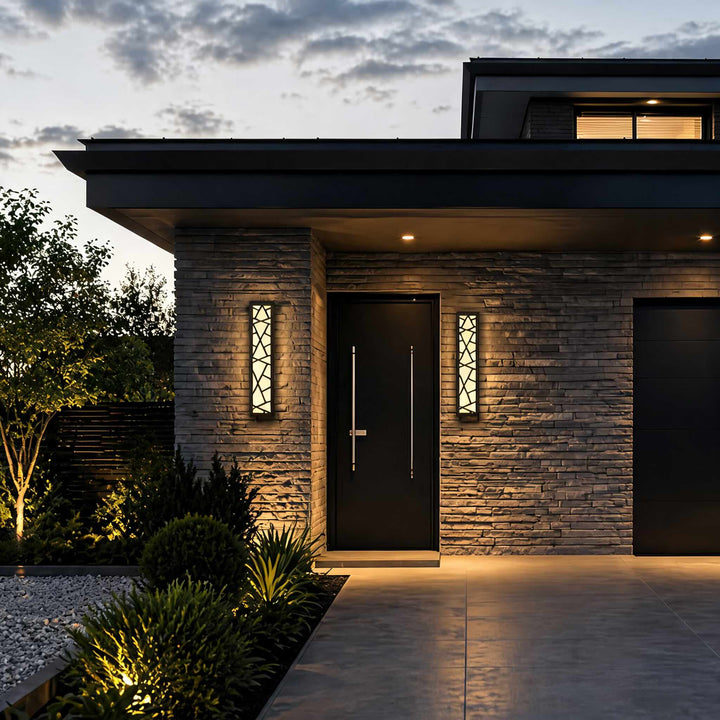 Modern Outdoor LED Wall Light Waterproof Fixture Anti-Rust Metal Design for Gardens Patios Garages