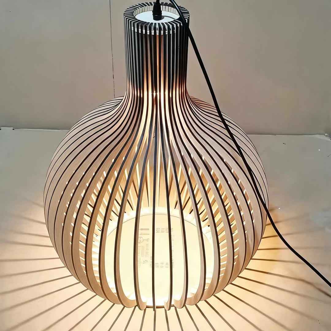 Nordic Pendant Light Adjustable Hanging Wood and Metal Dimmable Fixture for Kitchen Island