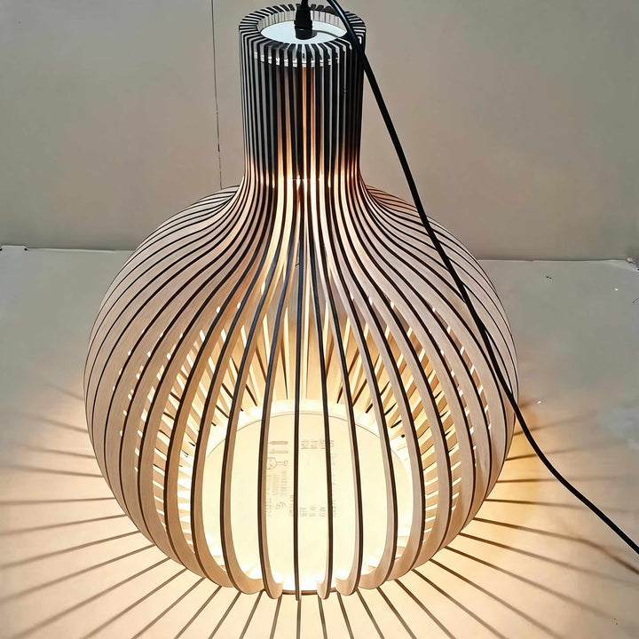 Nordic Pendant Light Adjustable Hanging Wood and Metal Dimmable Fixture for Kitchen Island