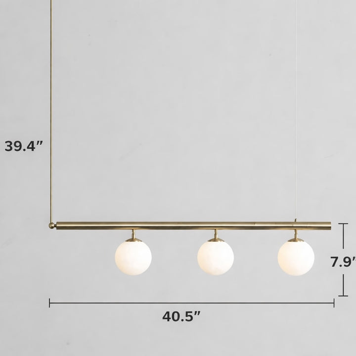 Modern Globe Chandelier Adjustable Hanging Metal and Glass LED Light for Dining Room