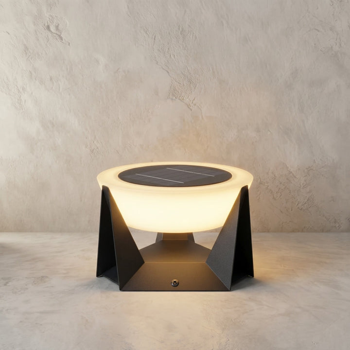 Modern Solar Post Light Outdoor Stainless Steel Acrylic LED Waterproof 3000K Warm White