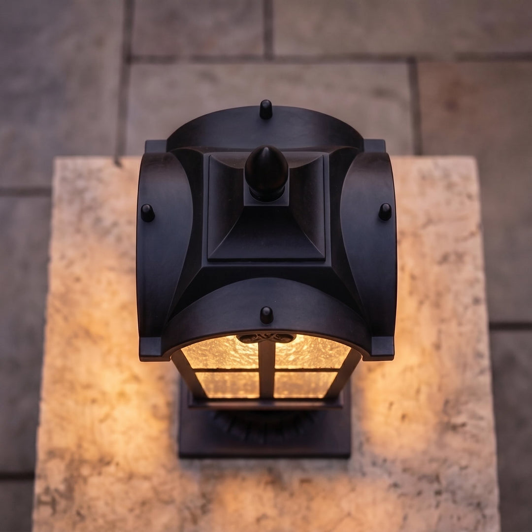 Modern Outdoor Wall Light IP65 Rated Dimmable Iron Metal with Clear Glass Shade 60W E26 Base