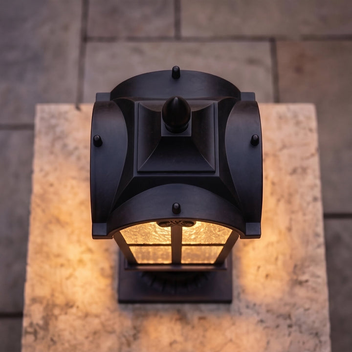 Modern Outdoor Wall Light IP65 Rated Dimmable Iron Metal with Clear Glass Shade 60W E26 Base