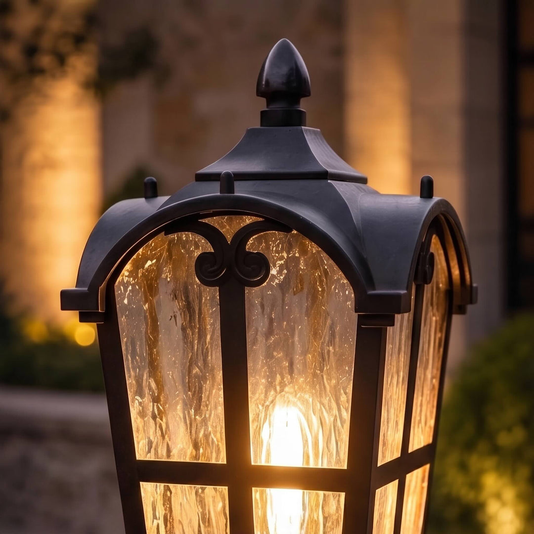 Modern Outdoor Wall Light IP65 Rated Dimmable Iron Metal with Clear Glass Shade 60W E26 Base
