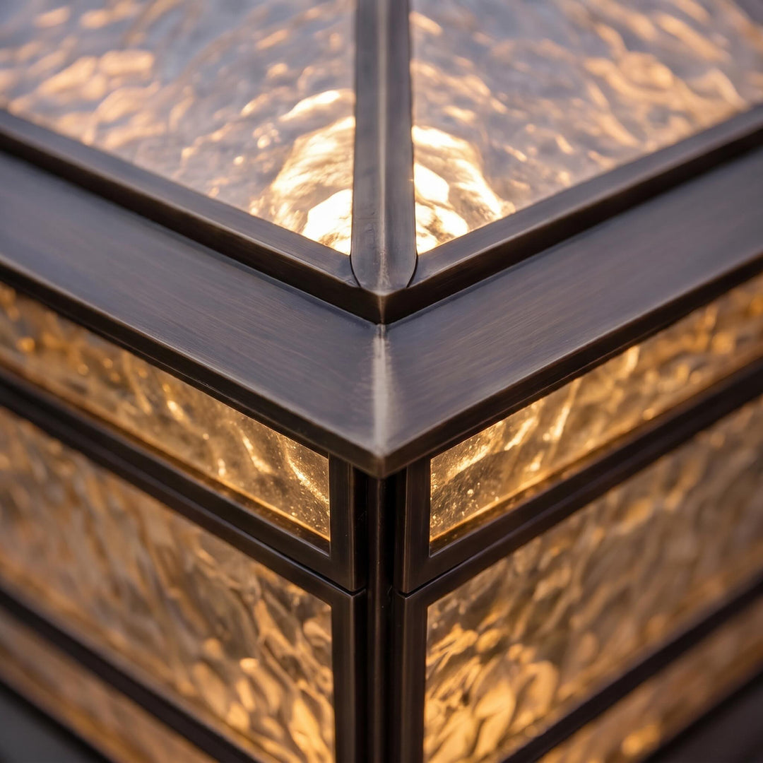 Solar Lights Outdoor Vintage Copper Wall Mounted Waterproof LED Garden Light with Tempered Glass
